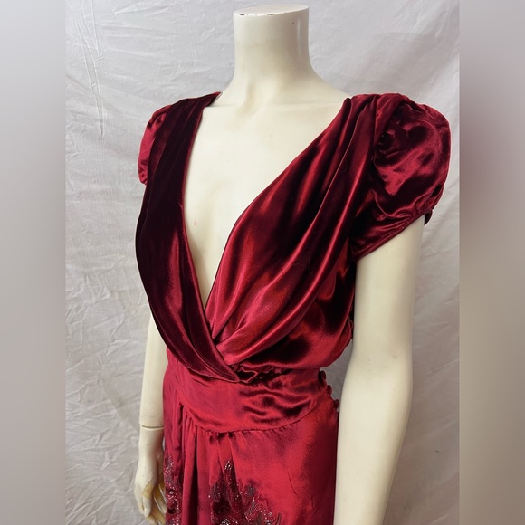NWT! $6425 1 of a kind! John Galliano silk red velvet cutout embroidered beaded - Picture 10 of 17